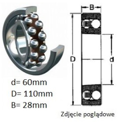 ŁOŻYSKO  KULKOWE WAHLIWE 2212 K C3 JAPAN 