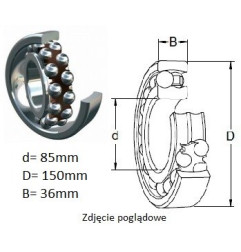 ŁOŻYSKO  KULKOWE WAHLIWE 2217