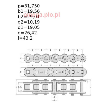 ŁAŃCUCH 20B-1  Bison  ( op.5m )