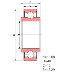 ŁOŻYSKO  203 KRR5 13.08X40X12-18,29