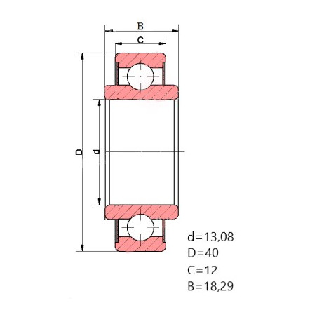 ŁOŻYSKO  203 KRR5 13.08X40X12-18,29