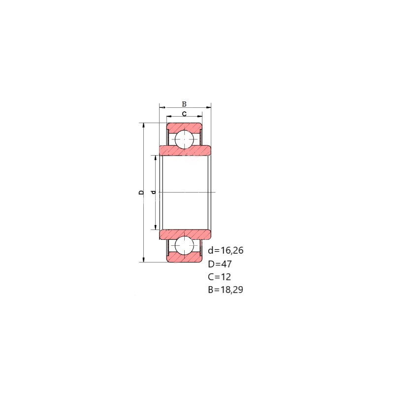 ŁOŻYSKO  203KRR6 16,26X47X12-18,29