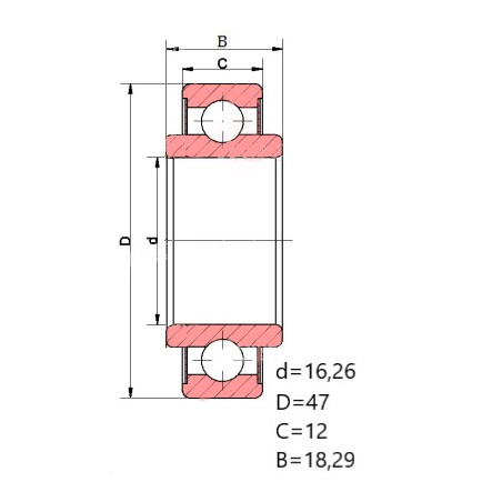 ŁOŻYSKO  203KRR6 16,26X47X12-18,29