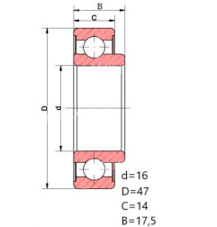 ŁOŻYSKO  204KRD4 16/47/14-17,5