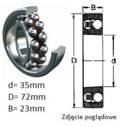 ŁOŻYSKO  KULKOWE WAHLIWE 2207K C3 TVH