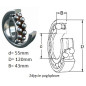 ŁOŻYSKO  KULKOWE WAHLIWE 2311M CA na mosiądzu P6 CZECH